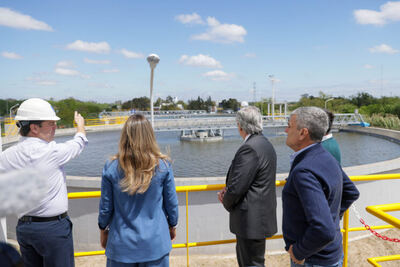 Hurlingham: El Presidente inauguró un nuevo módulo de la Planta Depuradora de AYSA