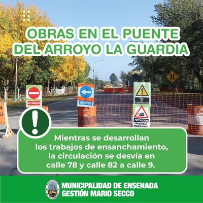 Ensenada: Comenzó la obra del puente del Arroyo La Guardia