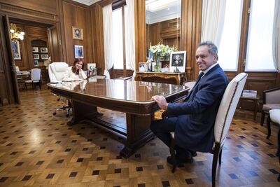 Cristina Kirchner y Daniel Scioli, a solas en el Senado para bajar la tensión