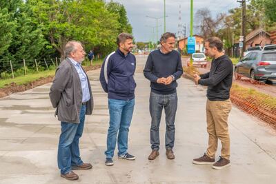 Campana: Katopodis y Abella recorrieron el inicio de la reconstrucción de la Ruta 4