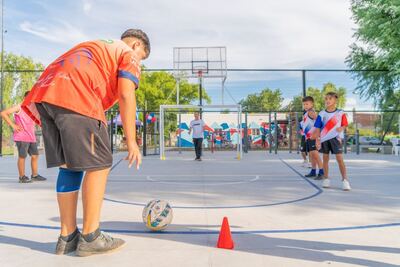 Campana: Quedó inaugurado el nuevo playón polideportivo de Otamendi