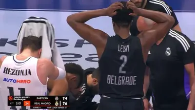 Real Madrid-Partizan: Gabriel Deck debió salir de la cancha por una dura lesión en el duelo por la Euroliga
