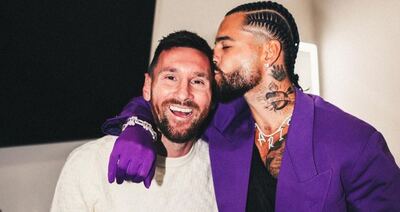 Messi asistió a un show de Maluma en Miami