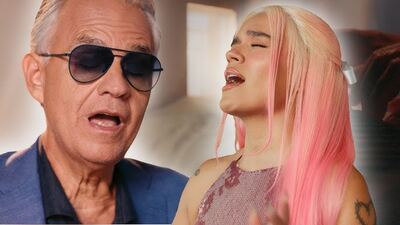 Andrea Bocelli lanza una reversión de "Vivo por ella" junto a Karol G