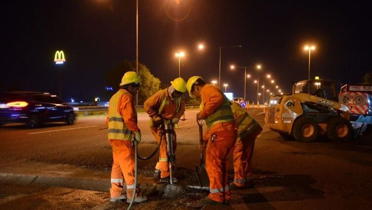 Pilar: Continúan las obras de repavimentación en el Acceso Norte