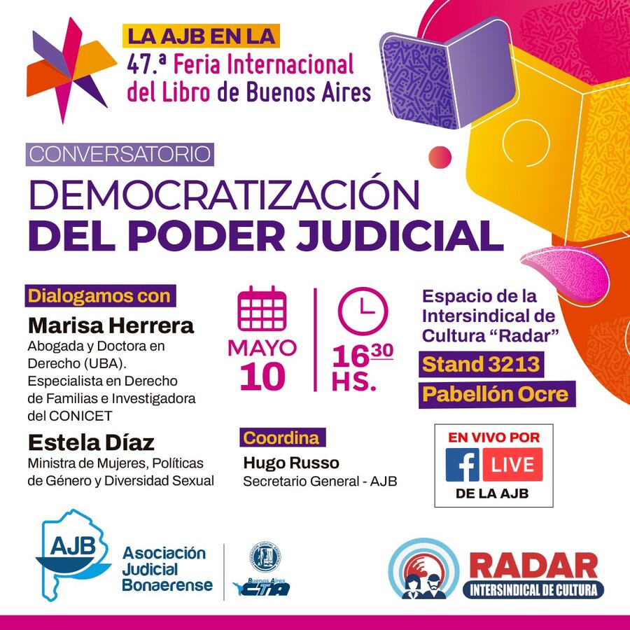 La AJB estará presente en la 47° Feria Internacional del Libro