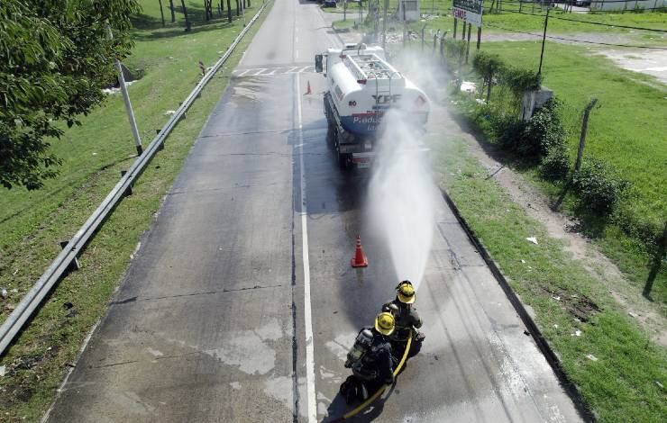 Hurlingham: Realizaron simulacro de siniestro en transporte de cargas peligrosas