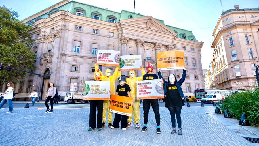 Protesta contra el financiamiento del Banco Mundial a la ganadería industrial